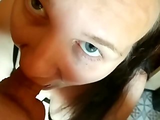 amateur, big cock, brunette, deepthroat